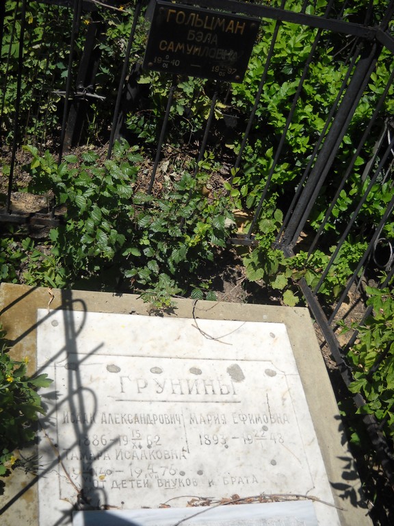 Грунин Исаак Александрович, Саратов, Еврейское кладбище